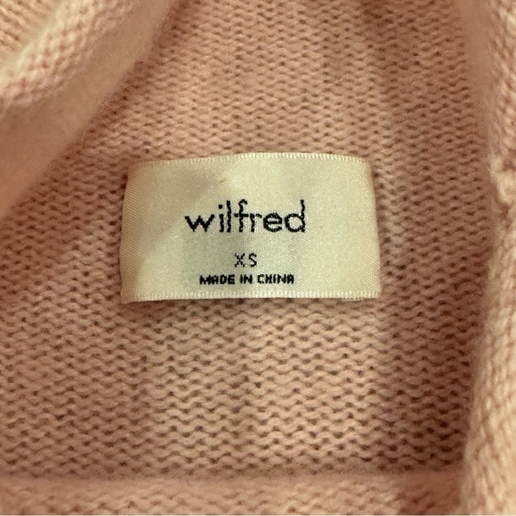 Aritzia Wilfred Cyprie 100% Cashmere Sweater Turtleneck Light Pink Size XS - Picture 7 of 11